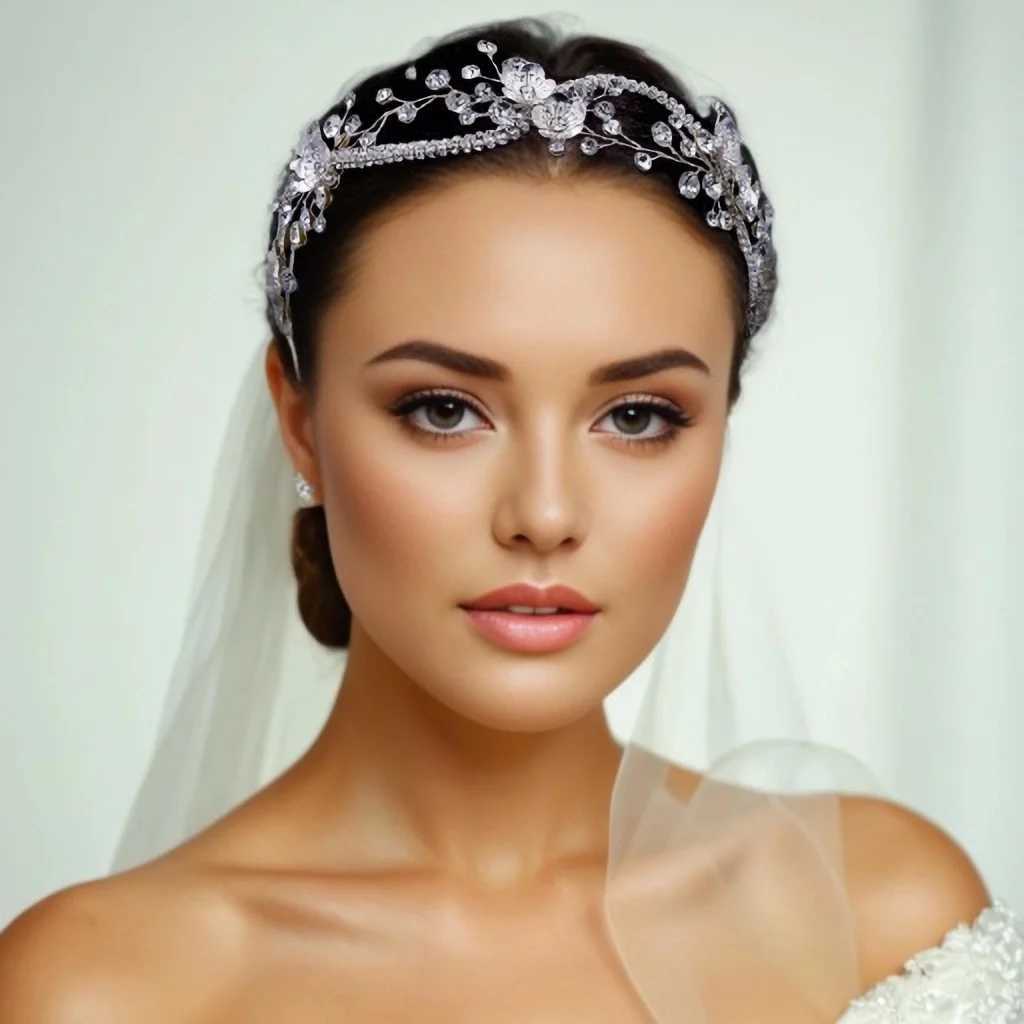 Elegant Bridal Headband Crystal Alloy Flower Bride Headpiece Wedding Hair Accessories Woman Headdress for Party HP573X240913