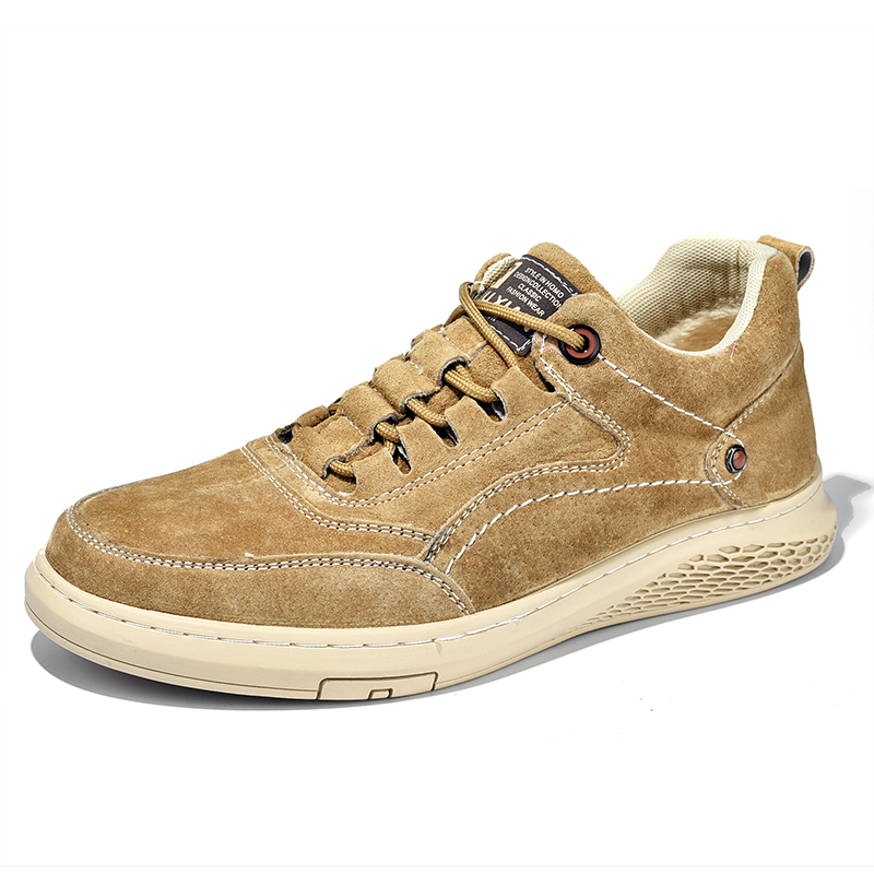 genuine Men's Leather Shoess lace up Trend Comfortable New Shoes outdoor British Fashion High Top Sneakers Moccasins Men ff26