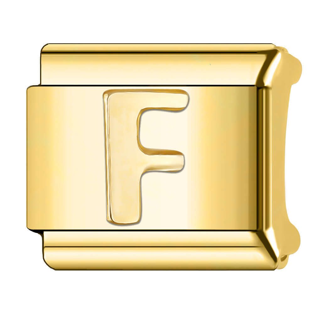 New Women's Gift Gold plated 26 letters Bead Italian Charms Links Bangle Beads Fit 9mm Stainless Steel Bracelet Making DIY For Women Fashion Jewe