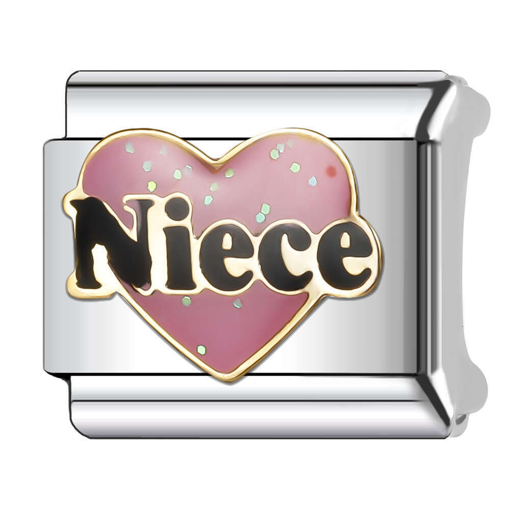 New Women's Gift beautiful flower rainbow sweet heart Bead Italian Charms Links Bangle Beads Fit 9mm Stainless Steel Bracelet Making DIY For Wome