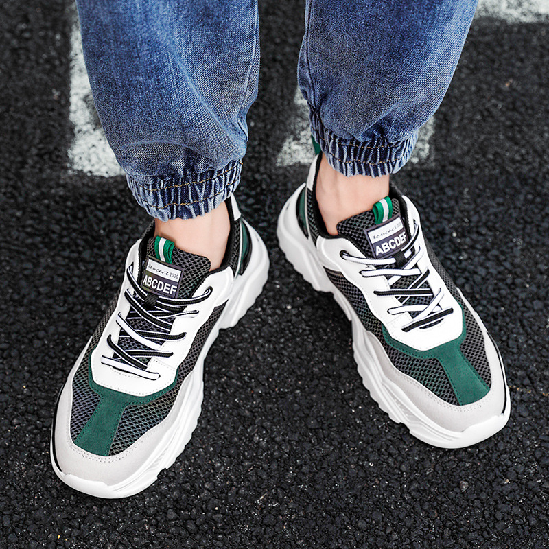 2020 autumn new men's shoes Comfortable breathable trendy shoes wild mesh board shoes casual sports increase white shoes21