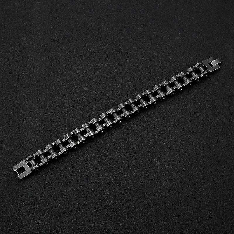 MKENDN Locomotive Men Punk Rock Bicycle Chain Bracelet Wristband Fashion Stainless Steel Motorcycle Bracelets Male PulseiraX240913