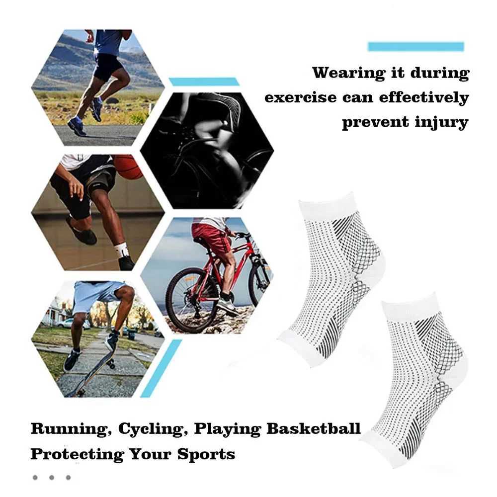 1Pair Neuropathy Socks Ankle Protector Anti Fatigue Compression Foot Sleeve Support Brace Socks Exercise Sports Protective Gear Y240914