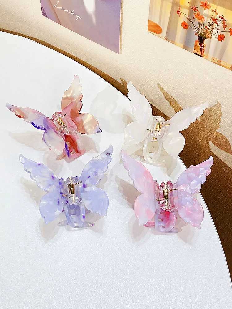 Women High Quality Acetate Colorful Butterfly Hair Claws Elegant Hair Decorate Hairpins Long Hair Hold Headband Hair AccessoriesX240912