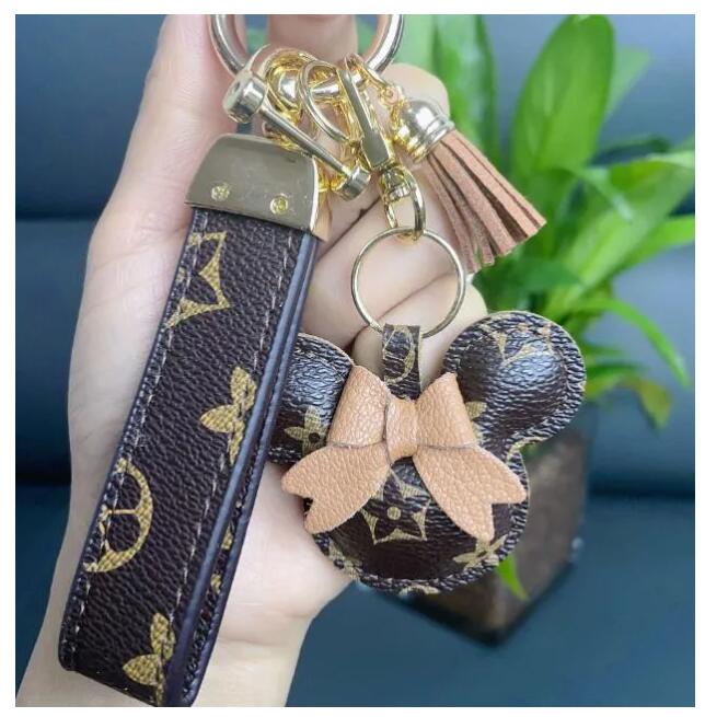 Designer Keychain Wallet Keyring Purse Pendant Car Chain Charm Bucket Bag Flower Mini Coin Holder Keychains Bag Trinket Gifts Accessories