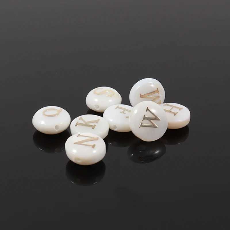 New Fashion 26 Letter Bracelet Womens Temperature Handmade Simulated Pearl Bead Bracelet Womens Jewelry Gift W240913