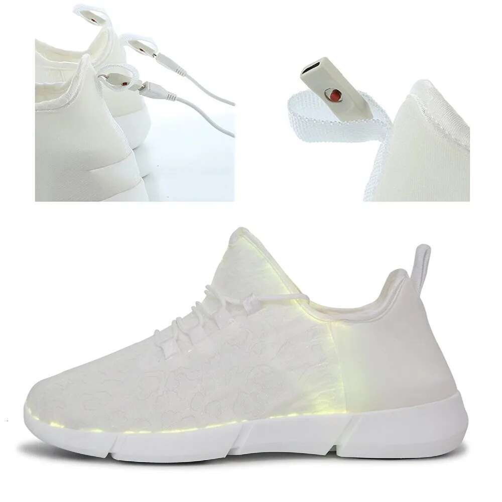 Spring Boy Luminous Glowing Sneakers Men Women Girl Kids LED Light Children Flashing Adults USB Recharge Fiber Optic Shoes