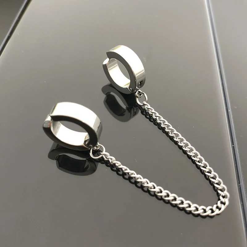 Stainless Steel Clip-on Fake Earrings Non-piercing Earcuff Ear Clip Earrings Without Piercing Punk Personality JewelryX240913