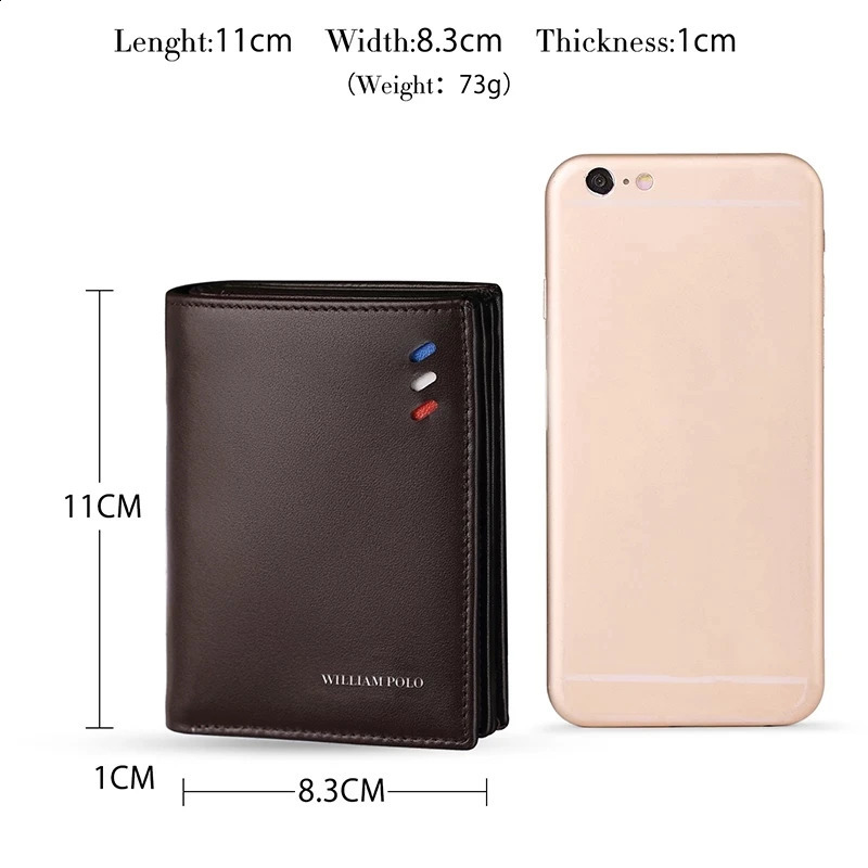 Men's Black Leather - Genuine hot Cowhide RFID Blocking Wallet for Men