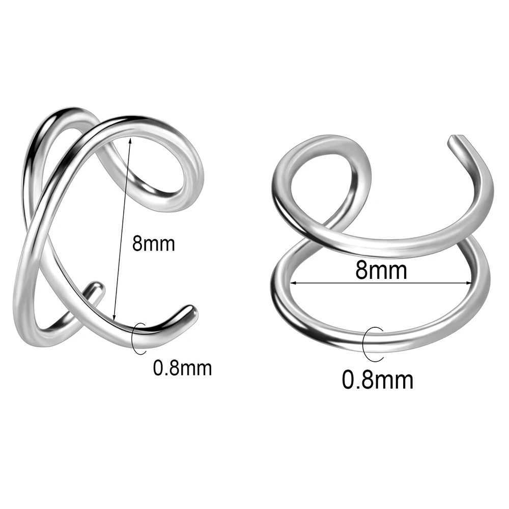 AOEDEJ 925 Sliver Clip Earring Gold Black Color Ear Cuff Jewelry for Women Non Piercings Earrings Helix Ear Cuff Fake ClickerX240913