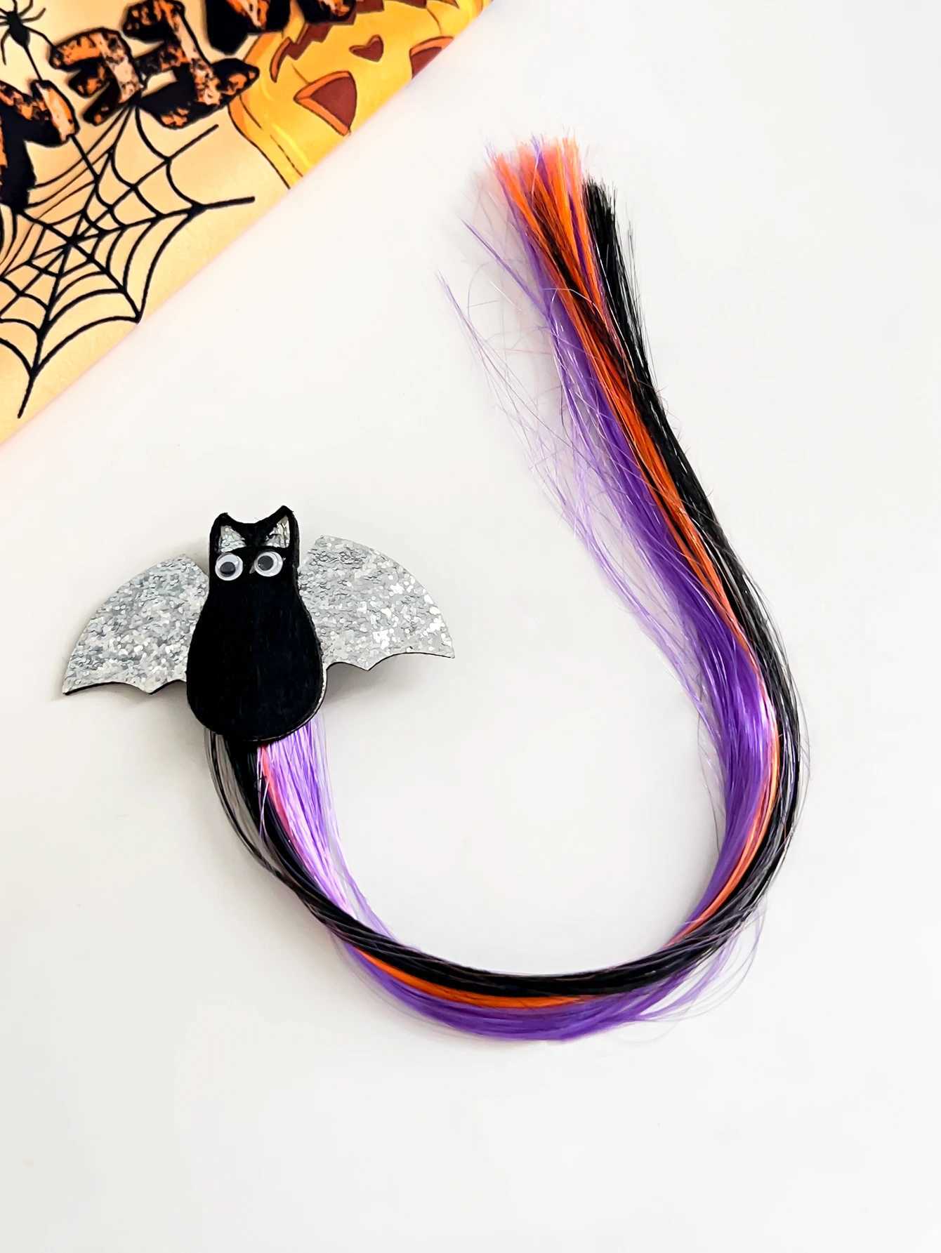 Hair Clips Barrettes 1Pcs Halloween Wig for Girls Women Colored Extensions Accessories Hairpin Party Present H240913