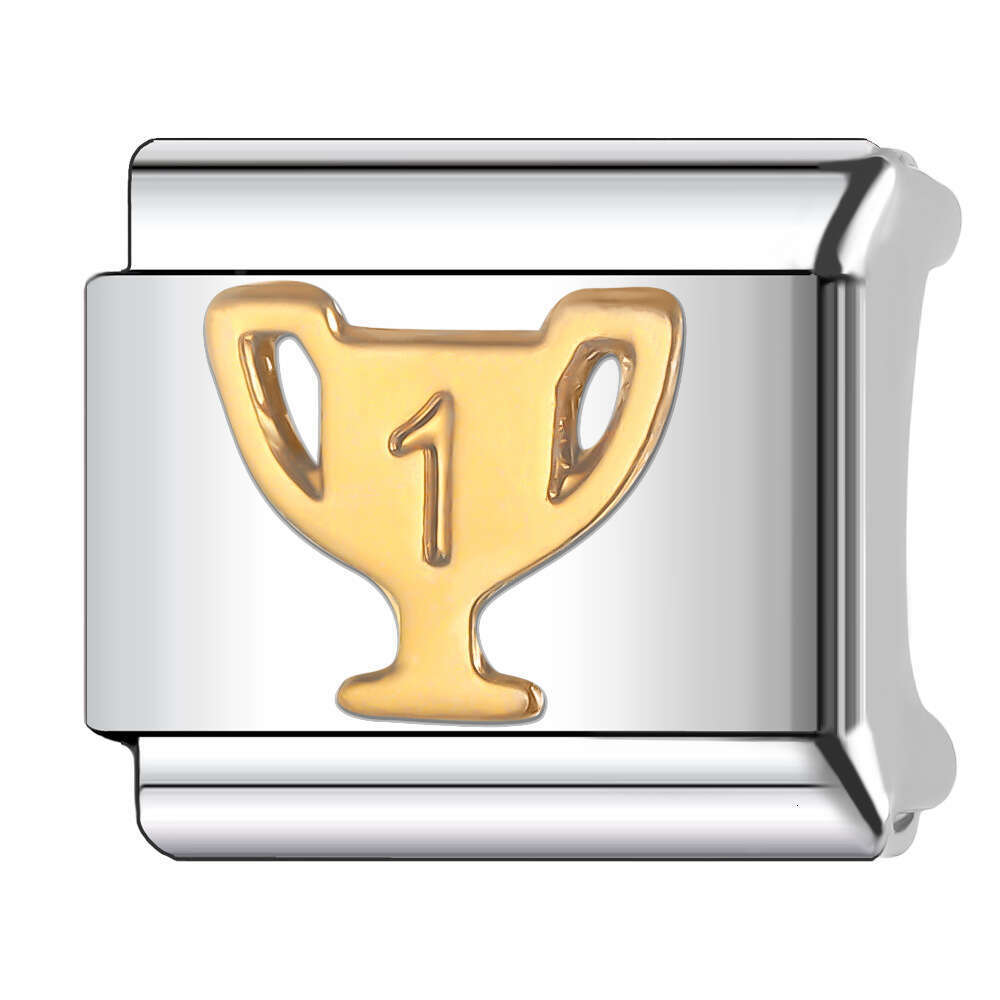 2024 Women's Gift Fit 9mm Stainless Steel Italian Charms Bracelet Links Beads Bracelet DIY Handmade Italian Style Classic Gold Pattern