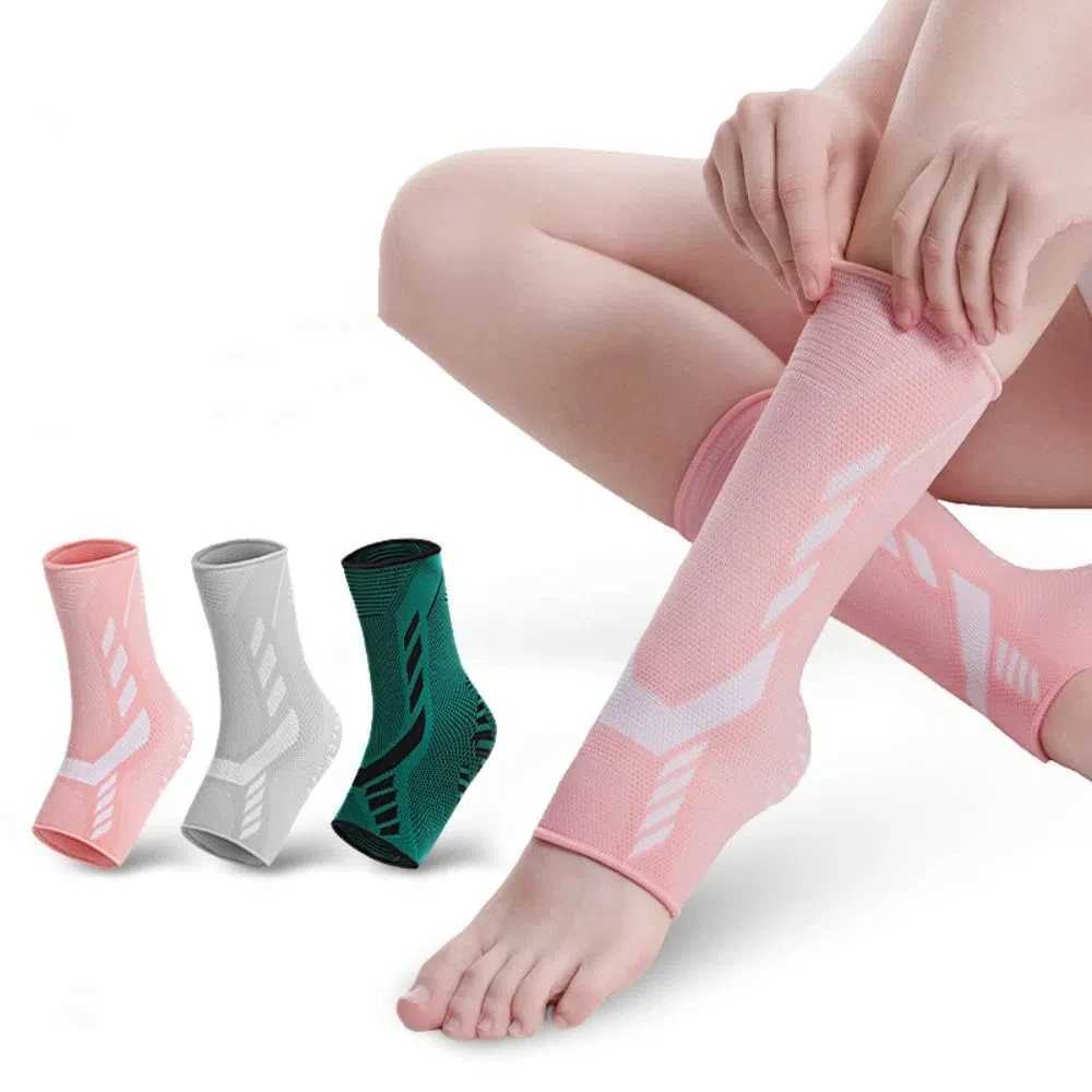 1 Pair Nylon Knitting Sports Ankle Support Compression Elastic Sports Gel Heel Pads Heel Cushion Soles Insole Y240913
