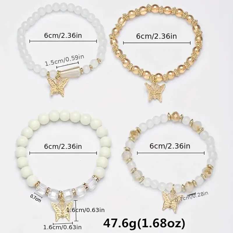 The Best Womens Fashion Butterfly Bead Bracelet is suitable for women as a gift and can be matched with a 4-piece set as needed W240913