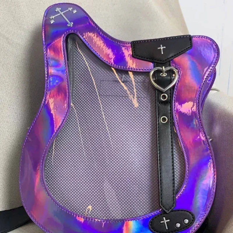 Personality Holographic Trendy Womens Handbags Sweet Cool Y2k Aesthetic Shoulder Crossbody Bag Vintage Transparent Ita Bags 240904