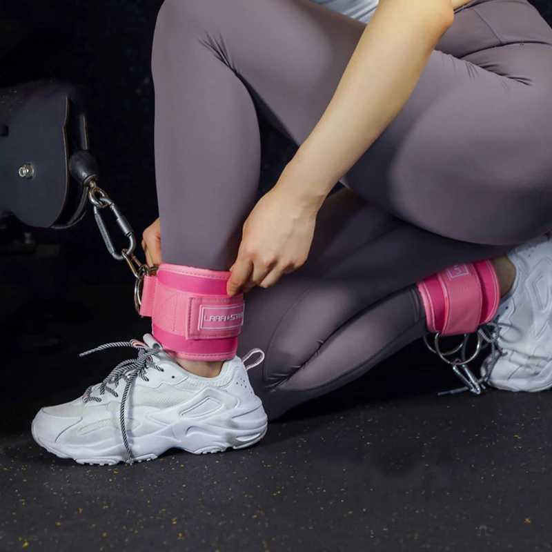 PU Leather Ankle Buckle For Gym Injury Protective Pad Adjustable Accessories Hip Training Gantry Leg Strength Training Strap Y240913