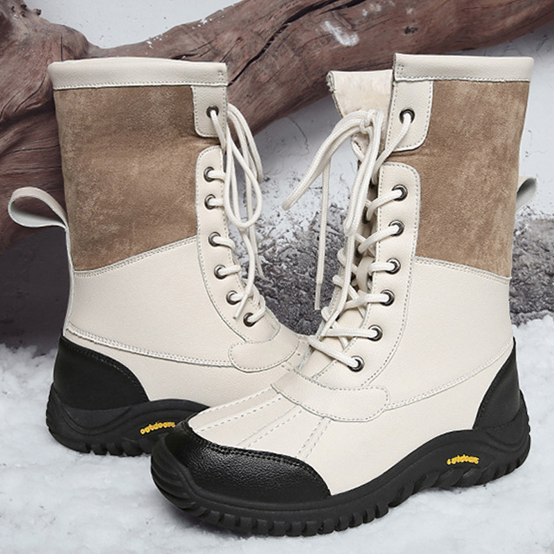 Men Boots Platform High Quality Keep Warm Winter Outdoor Snow Boots Waterproof Comfortable Plush Luxury Winter Shoes Woman