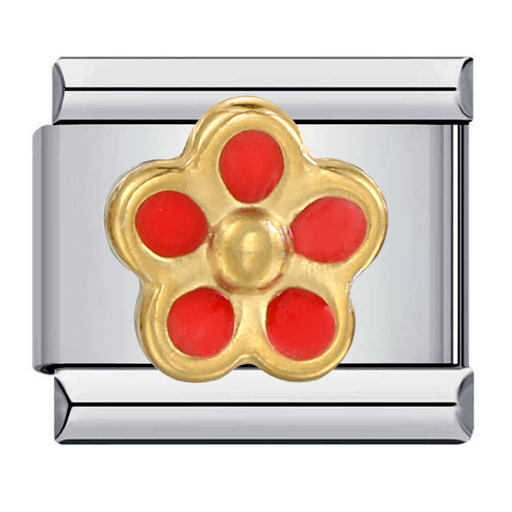 Italian Module Stainless Steel Welding Drip Oil Colored Smig Face wer Elastic Bracelet Italian Charm Bracelet Fit 9mm Bracelet Jewelry DIY Making Gift