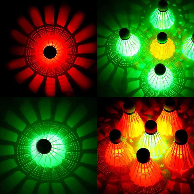 1Pcs Lighting Badminton Head LED Luminous Colorful Goose Feather Shuttlecock Outdoor Sports Entertainment Night Training Ball Y240912