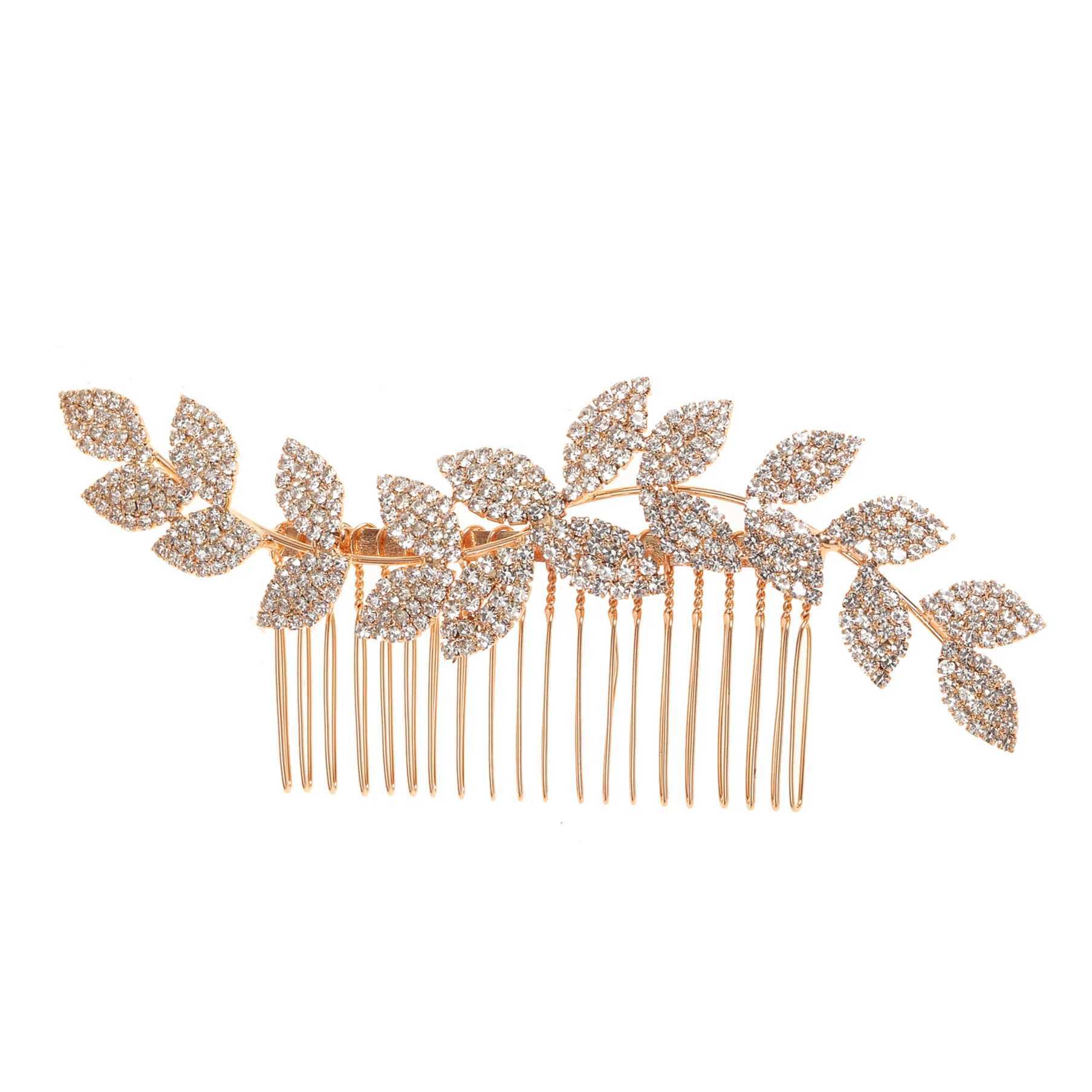Crystal Petals Hair Comb Bridal Wedding Hair Accessories Flower Rhinestone Hair Jewelry For Women Engagement Headdress GiftsX240913