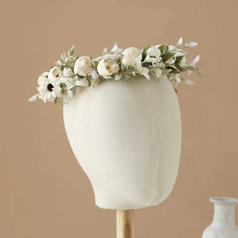 Girl Flower Wreaths Garland Crown Diadem Wedding Baroque Hairband hair flower Crown Bridal Headband Fairy Princess Hair TiarasX240913