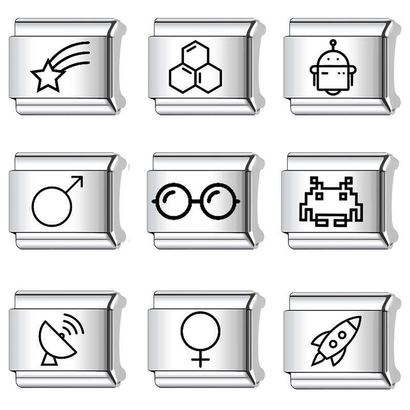 2024 New Women's Gift Cute Bead Italian Charms Links Beads Fit 9Mm Stainless Steel Italian charm Bracelet Making For Women gift Jewelry