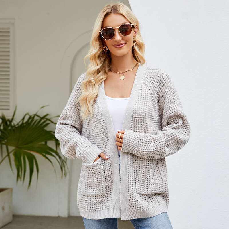 Knitted jacket womens top small batch sweater cardigan