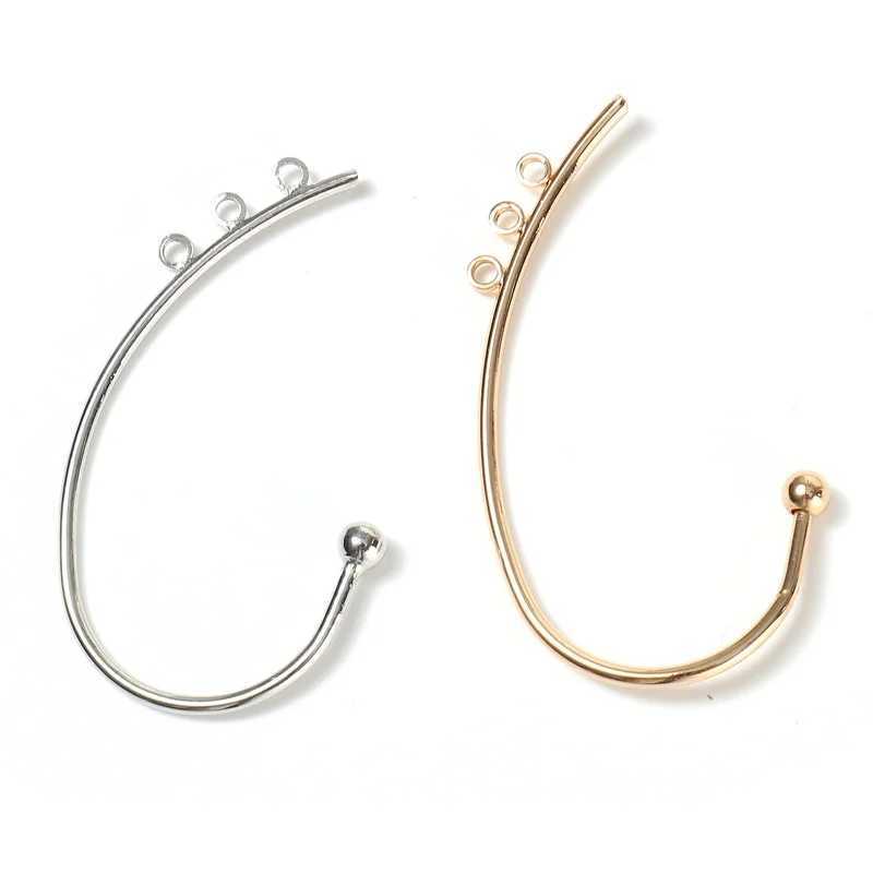 2 PCs Matel Ear Cuff Clip On Stud Wrap Earrings Gold Color Cuff Earring Earcuff Wrap For DIY Earring Clip Jewelry MakingX240913