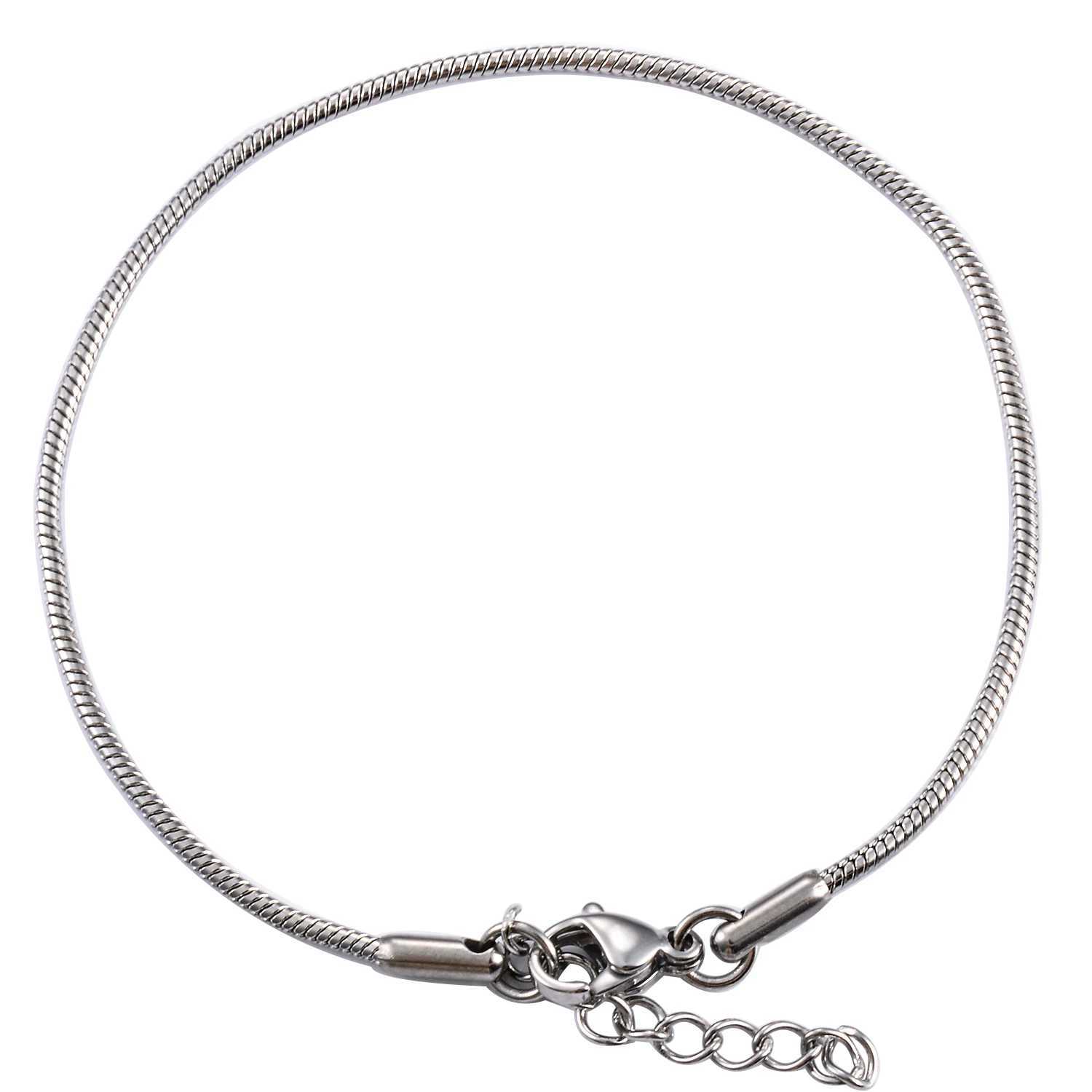 Width 1mm/1.5mm/2.4mm Stainless Steel Gold /Silver Color Snake Tiny Chain Bracelet Extender 3cm Women Men Fashion Jewelry GiftX240913