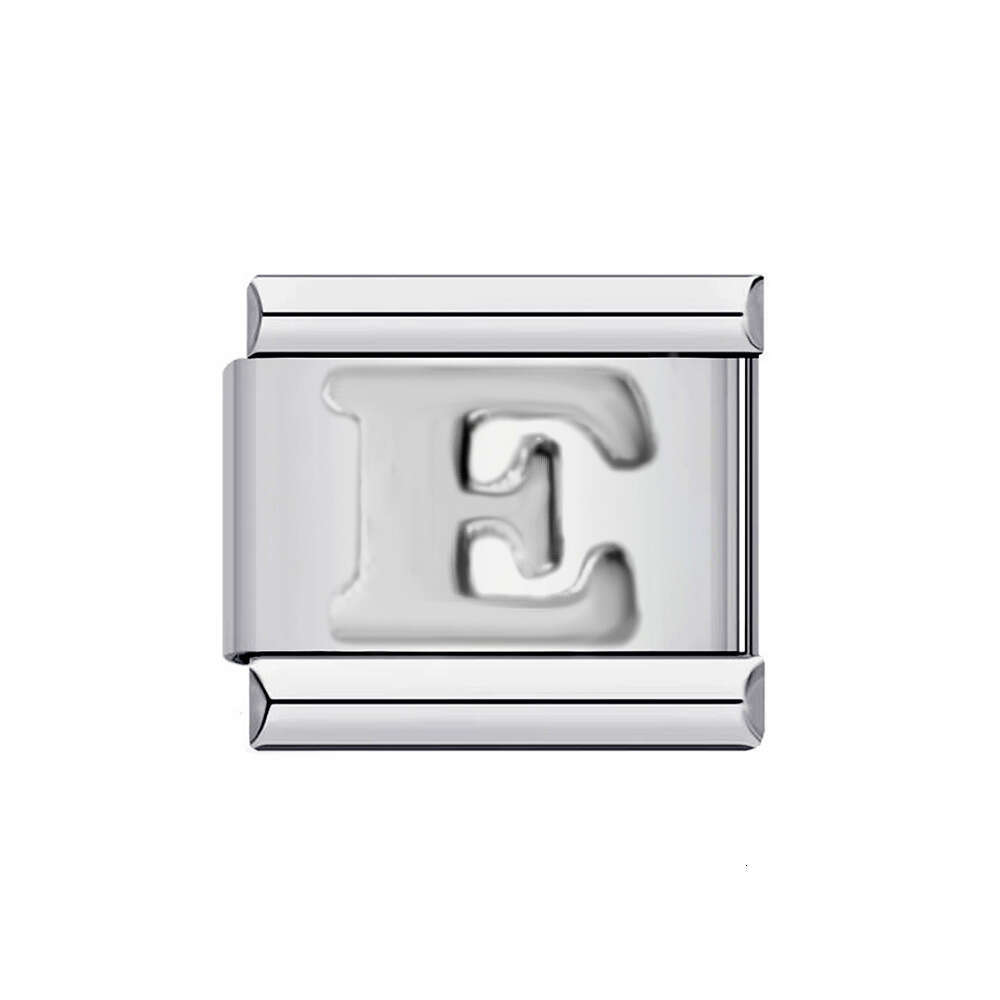 New Titanium Steel Gold Plated English Letter DIY Bead Italian Charm Bracelet Italian Charm Links Fit 9Mm Bracelet Jewelry DIY Making Gifts