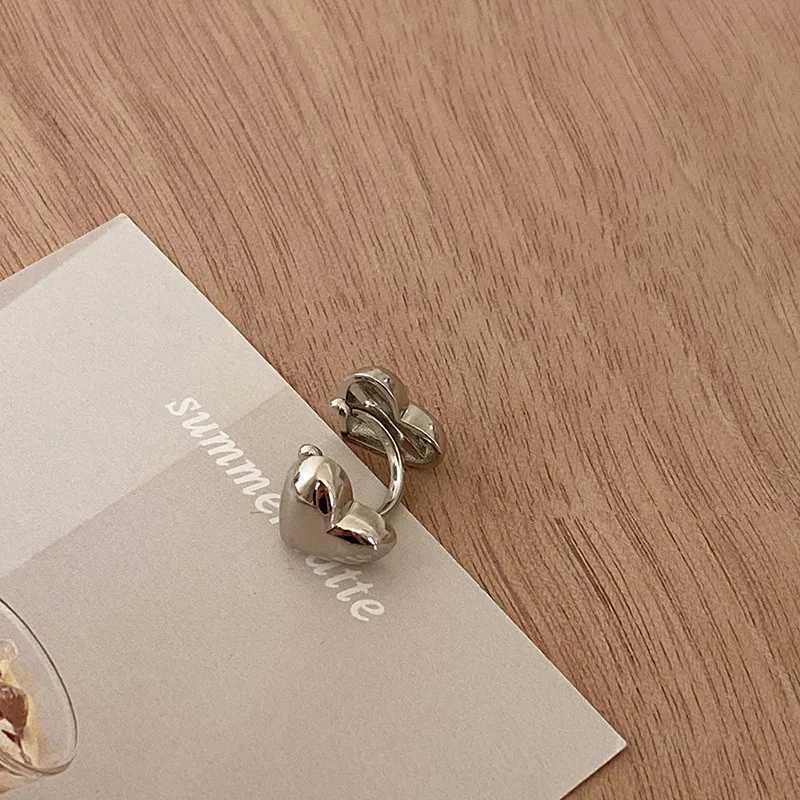 Vintage Heart Clip Earrings for Women Silver Color No Piercing Fake Earring in Lots Fashion Jewelry Ear Cuff Aretes De MujeX240913