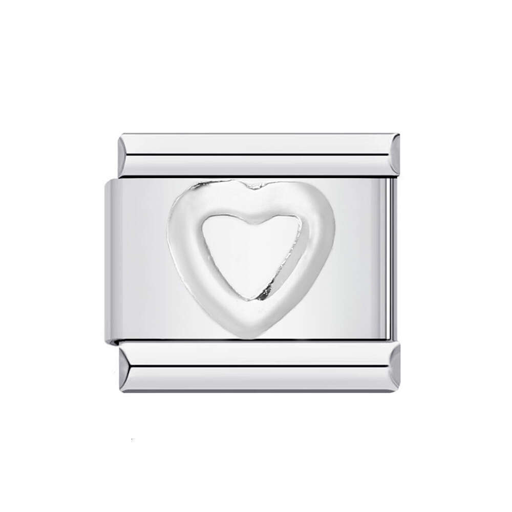 Titanium Gold-Plated Stamping Pattern Enamel DIY Bead Bracelet Italian Charm Links Stainless Steel Fit 9Mm Jewelry Making Gifts