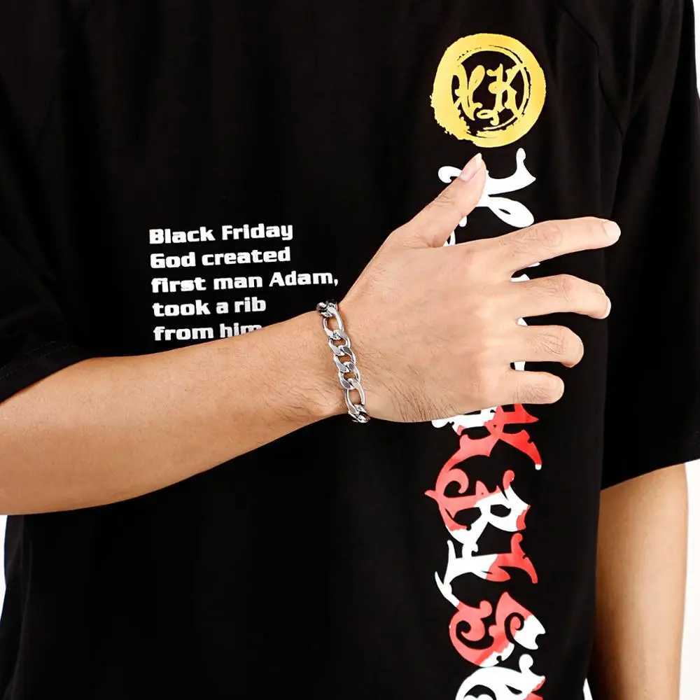 3/4/5/6/7/11mm Width Classic Simple Trendy Figaro Chain Bracelet Male Stainless Steel Wholesale JewelryX240913