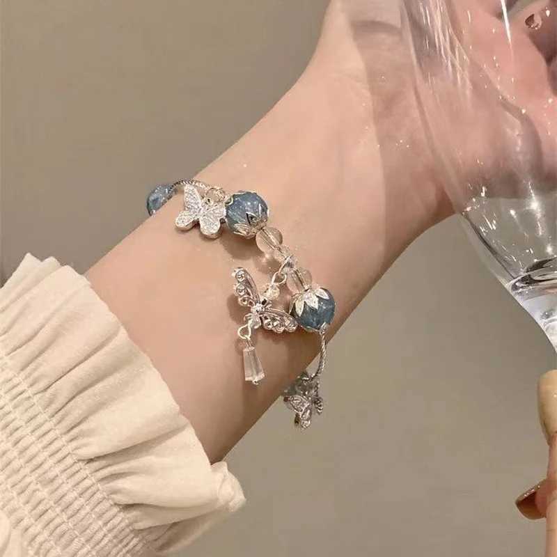 New luxurious and elegant crystal bead bracelet for women butterfly dreamy catcher tassel charm bracelet for girls party fashion jewelry gift W240913