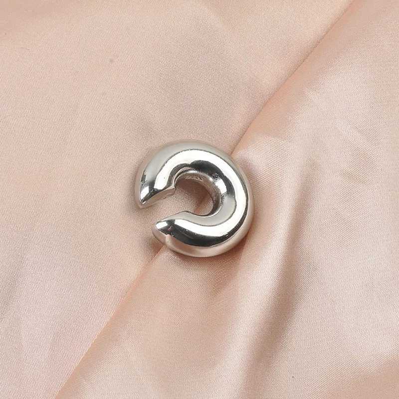 Punk Non Piercing Chunky Round Circle Clip Earring for Women Gold Color C Shape Ear Cuff Stud Tube Thick Earclips Jewelry GiftsX240913