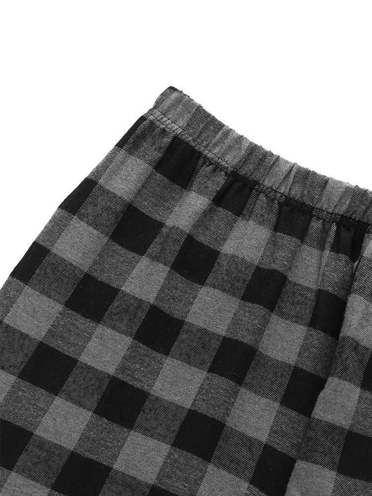 Mens Homewear Set Pajamas Long Sleeve Fashion Daily High Quality Solid Colour Pajamas Plaid Pajama Pants Set Y240913