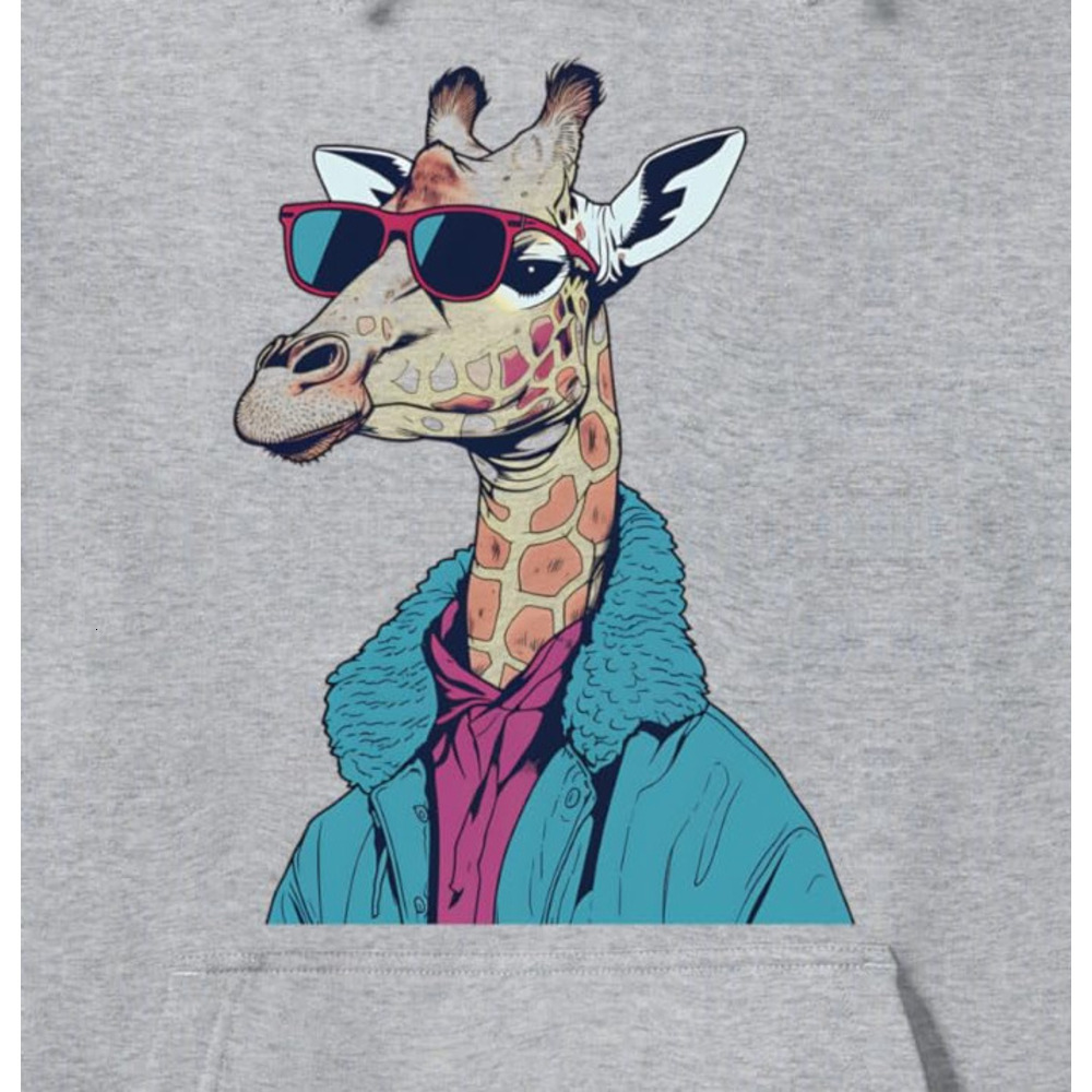 Hoodie for Mens Womens Giraffe Animal Lover Sunglasses Retro Vintage Zoo Wildlife Pullover Hoodie Graphic Hoodies sweatshirt Pullover Long Sleeve