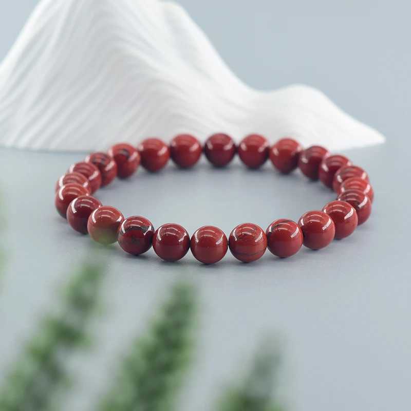 Natural Stone Authentic 5A Red Jasper Prayer Bead Bracelet Womens Rose Meditation Bracelet Yoga Meditation Jewelry Gift W240913