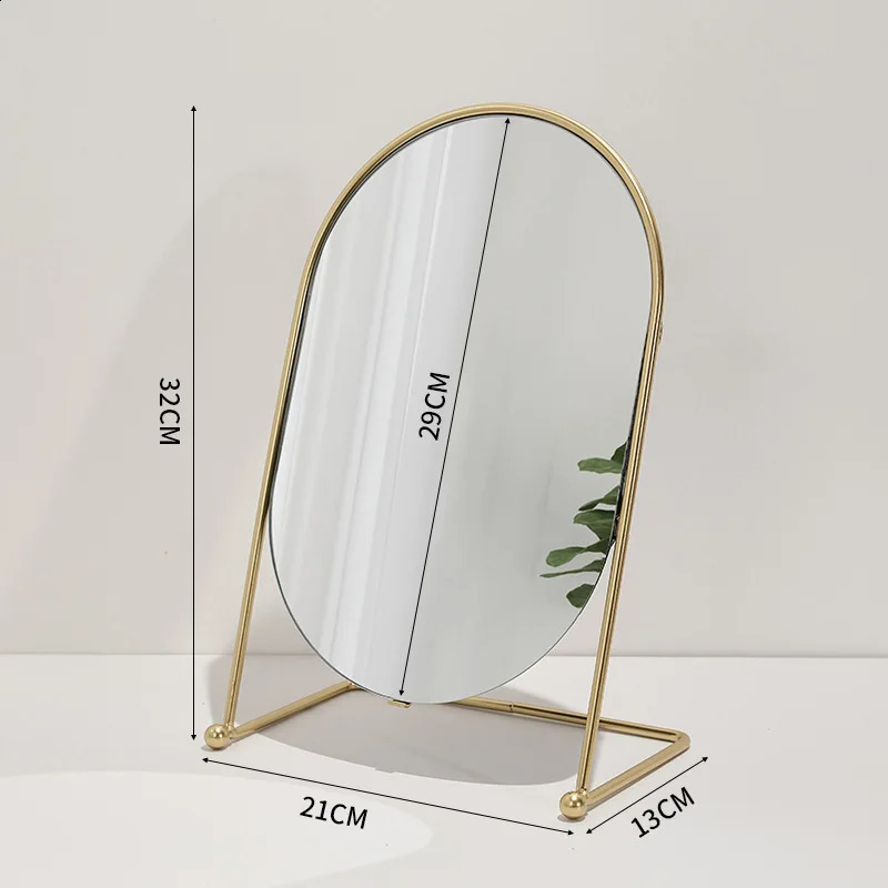 Desktop Metal Makeup Mirror Retro Dressing Mirror Desktop Bedroom Round Dormitory Cosmetics Mirrors Home Decorations 240905