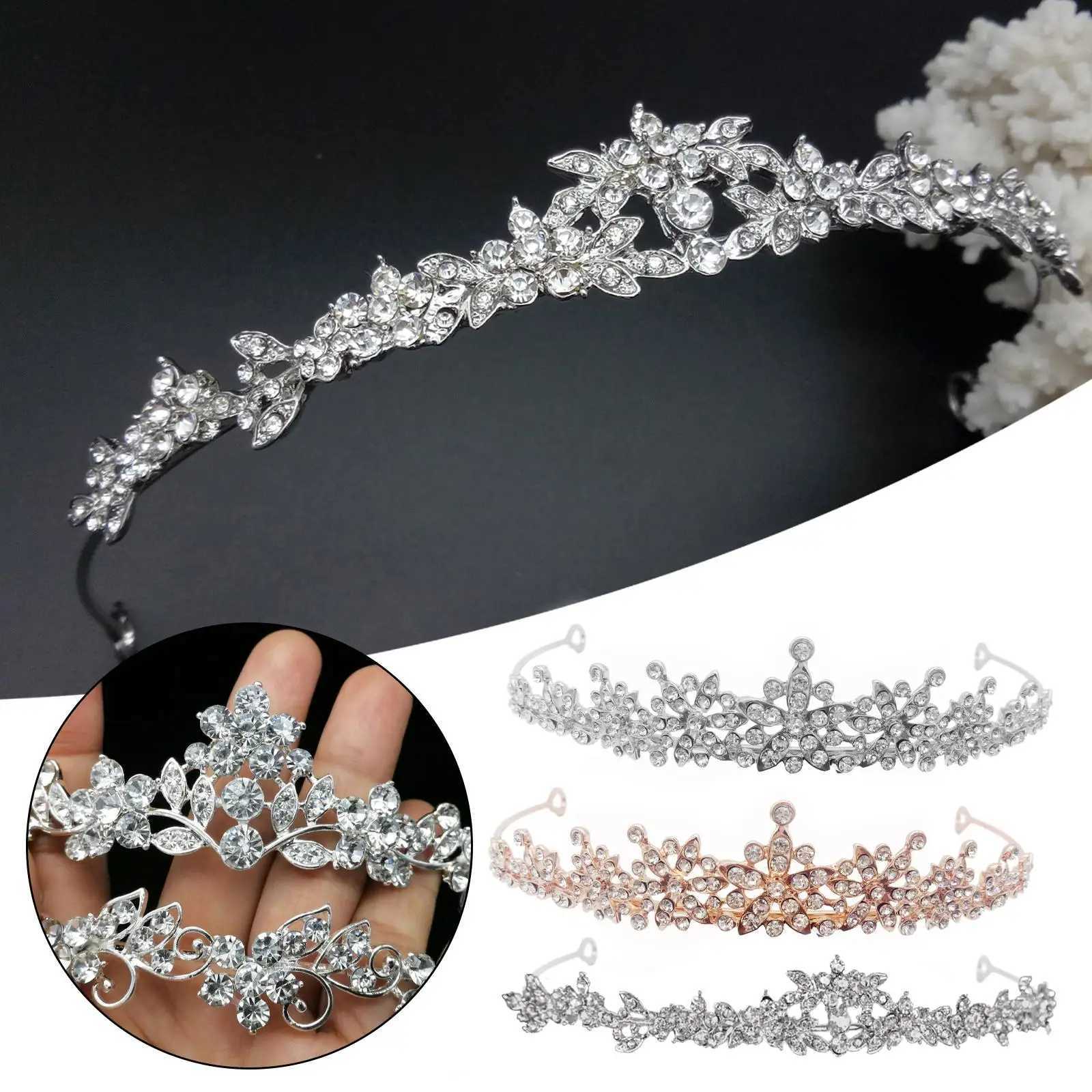 Luxury Silver Plated Pearl Crown Crystal Tiaras Rhinestone Hair Ornament Head Wedding Princess Hairbands Birthday Bridal Je S8P5X240913