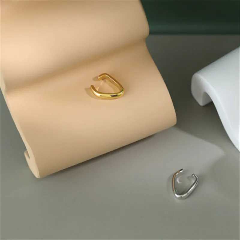 925 Sterling Silver European Simple Geometric Square Ear Bone Clip Women No Pierced Punk Hip Hop Street Art Party JewelryX240913