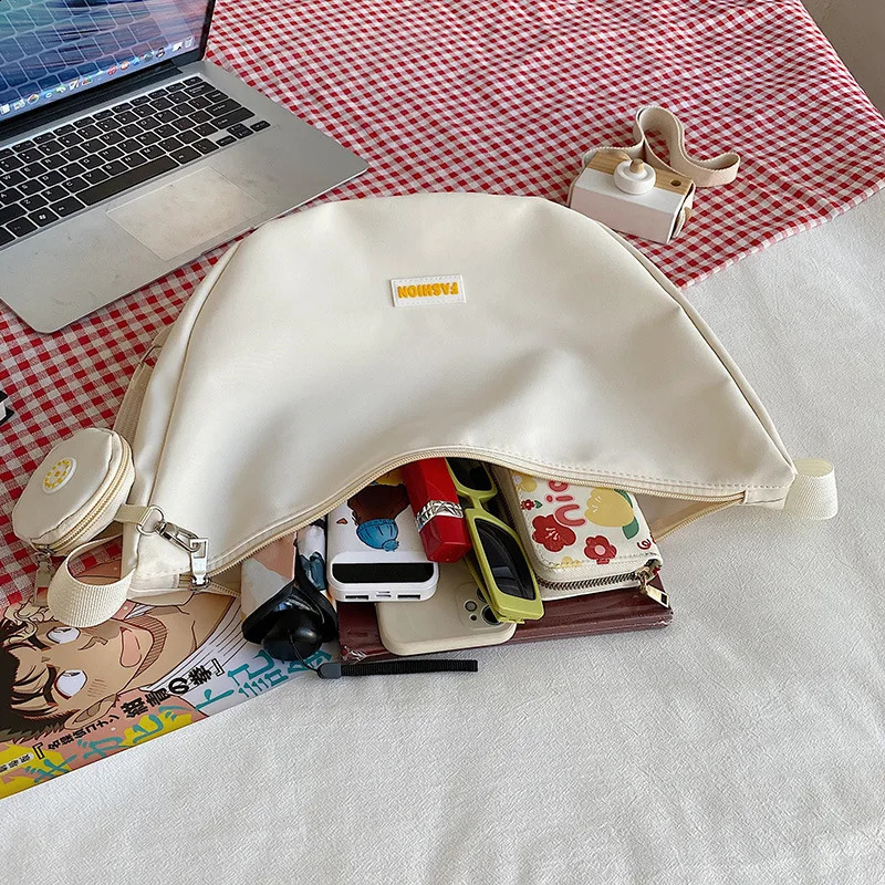 Fashion homeless cross body bag mens nylon shoulder messenger bag zipper strap wallet solid color street sports travel wallet 240912