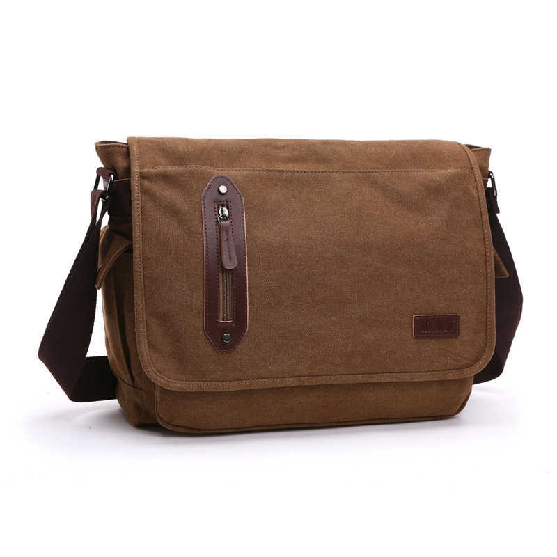 Straight canvas shoulder bag, men's crossbody bag, casual student backpack 240915