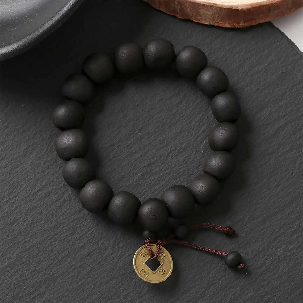 1Pc Wooden Bead New Buddha Bracelet Buddhist Bracelet Prayer Bracelet Copper Bead Womens Lucky Religious Bracelet Charm Jewelry W240913