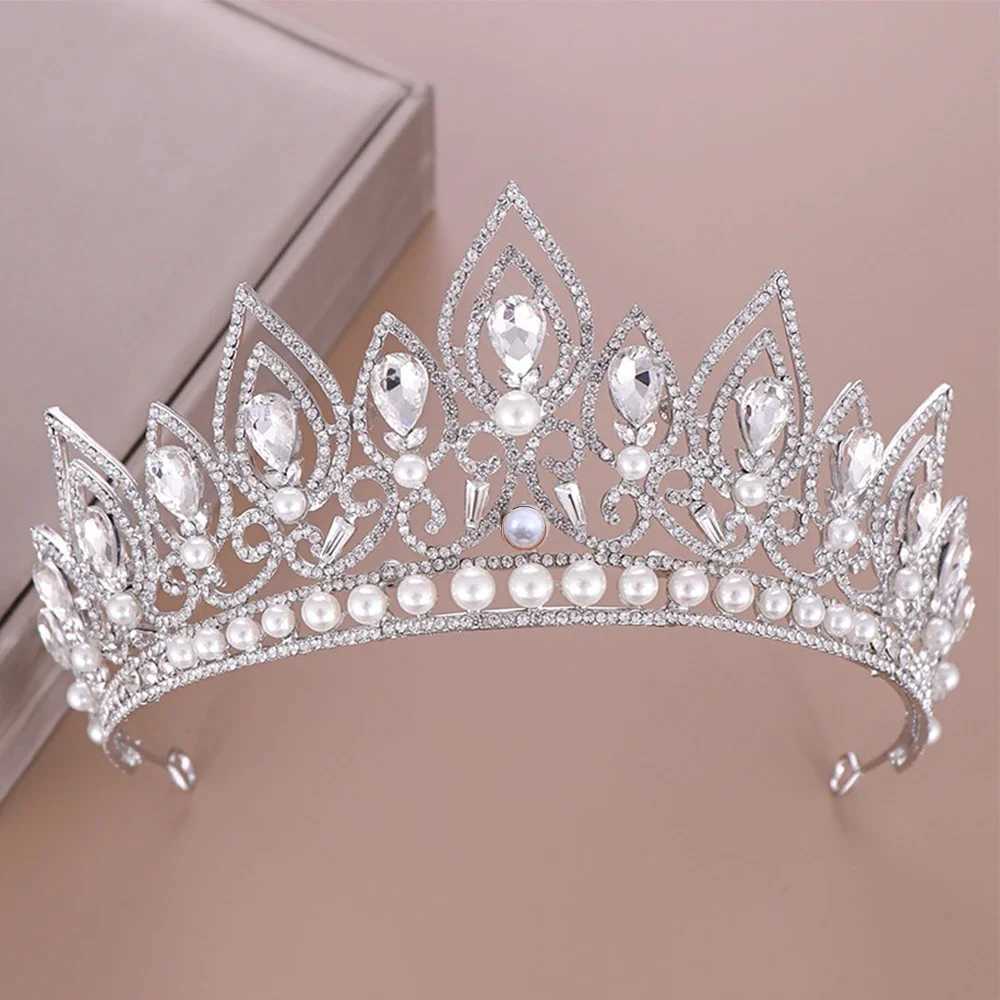 Luxury Baroque Crystal Crowns Princess Rhinestone Tiaras Bridal Pageant Prom Diadem Bride Headbands Wedding Hair AccessoriesX240913