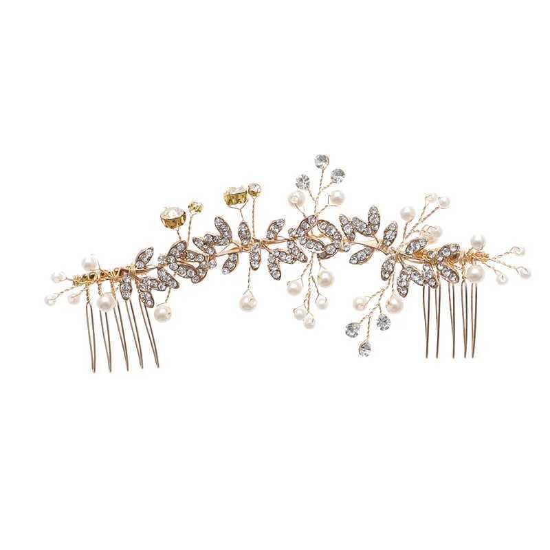 Trend Hair Comb Bridal Tiaras Rhinestone Pearl Alloy Hairband Hairpin Wedding Hair Ornament Girls Daily Headwear Head JewelryX240913