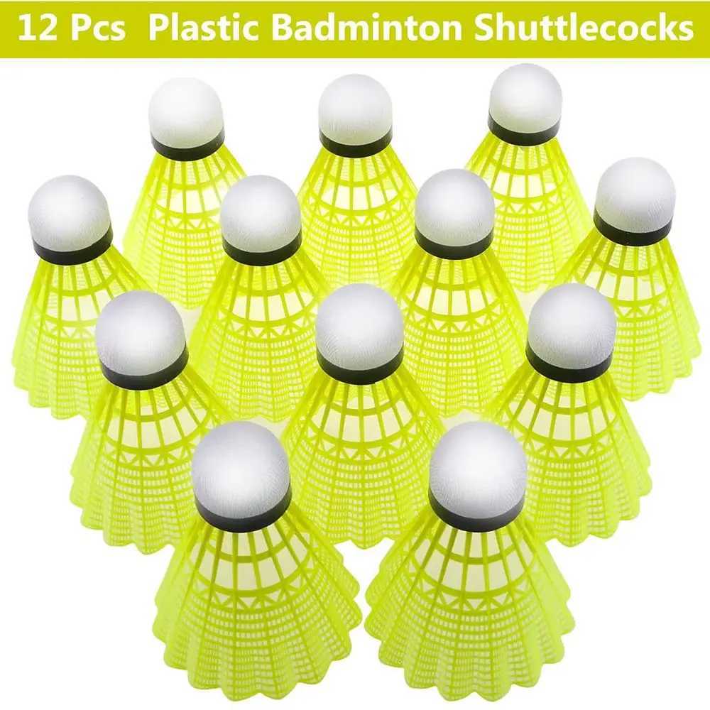 12Pcs Yellow Nylon Badminton Shuttlecocks With Great Stability Durability Indoor Outdoor Sports Training Balls Y240912