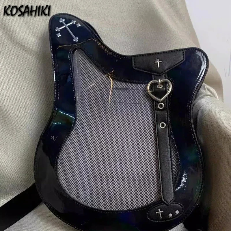 Personality Holographic Trendy Womens Handbags Sweet Cool Y2k Aesthetic Shoulder Crossbody Bag Vintage Transparent Ita Bags 240904