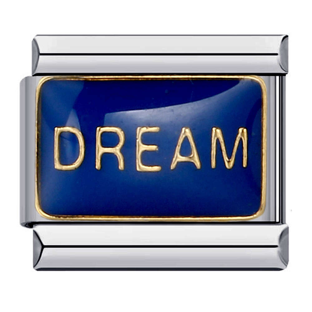 New Titanium Steel Welding Personalized English DIY Beads Italian Charm Bracelet Italian Charm Links Fit 9Mm Bracelet Jewelry DIY Making Gifts