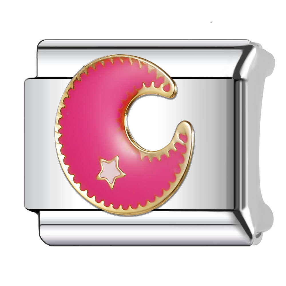 New Women's Gift beautiful flower rainbow sweet heart Bead Italian Charms Links Bangle Beads Fit 9mm Stainless Steel Bracelet Making DIY For Wome